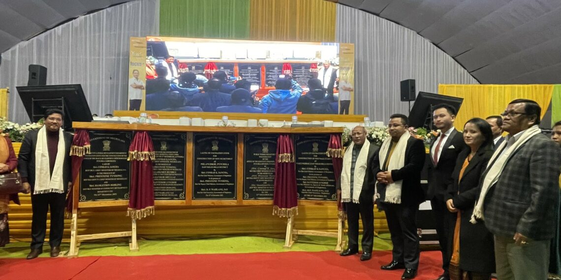 Conrad K Sangma lays foundation stone of Mini-Secretariat at Pynursla in East Khasi Hills district