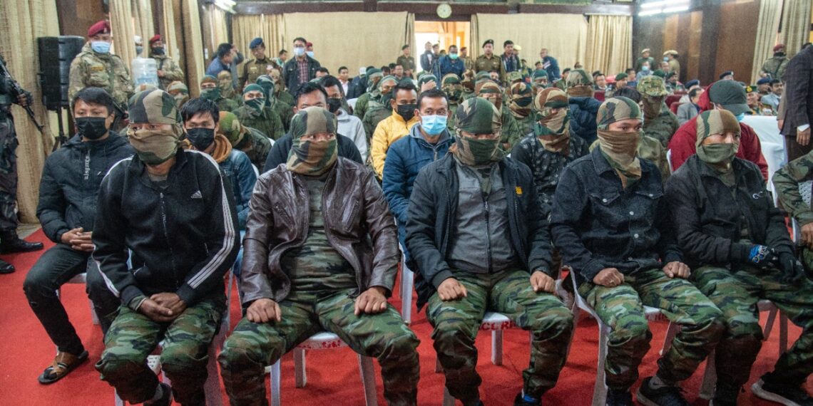 43 cadres of insurgent outfits lay down arms in Manipur