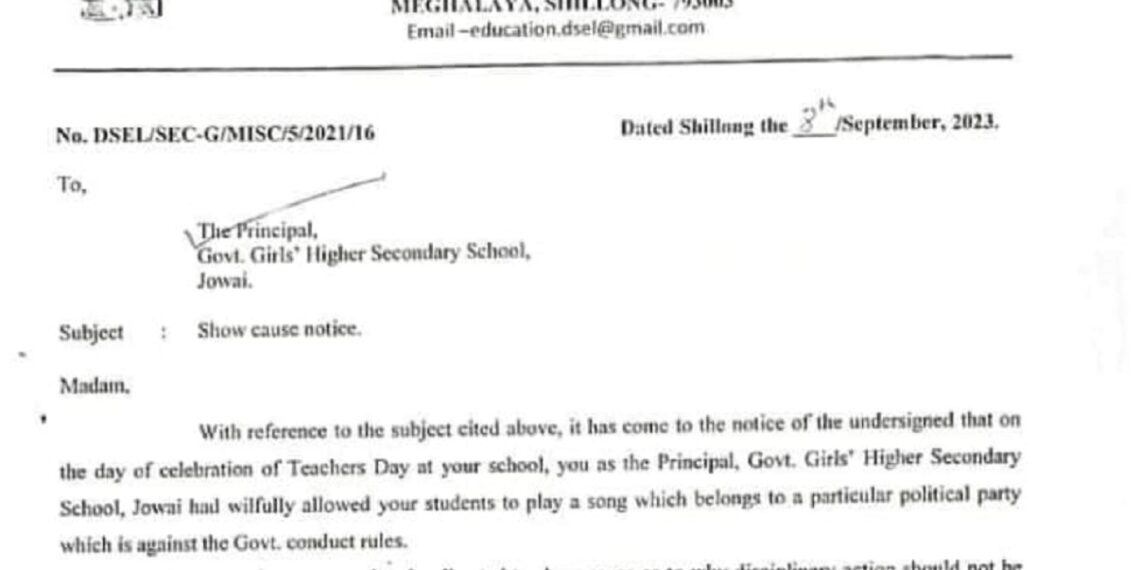 Meghalaya school faces heat for playing political party’s song on Teachers’ Day