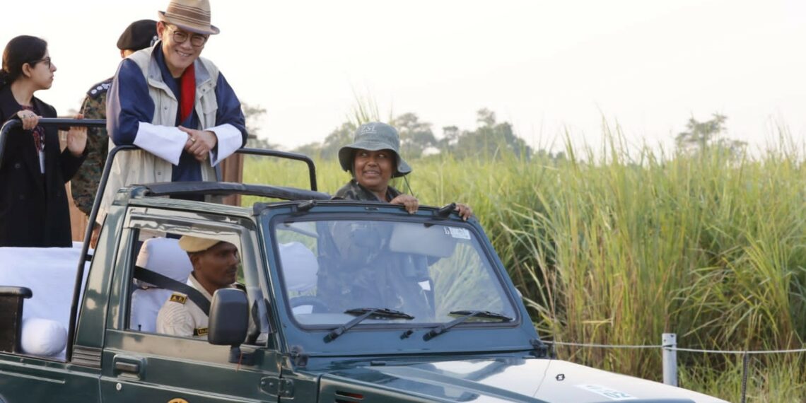 Bhutan king enjoys jungle safari in Assam's Kaziranga National Park