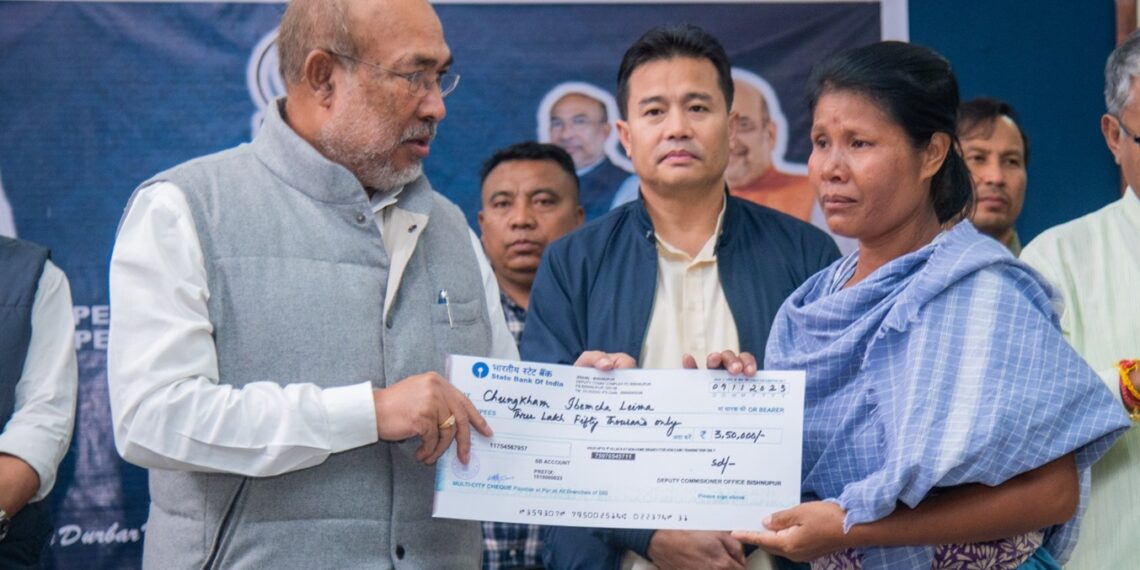 Manipur seeks Rs 476 Cr relief package from Centre; CM launches housing scheme