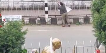 KSU’s Mukroh firing remembrance banners pulled down by police in Shillong