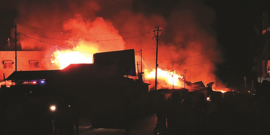 Raging fire at Bajoria Mill sparks midnight chaos in Shillong, no casualties reported