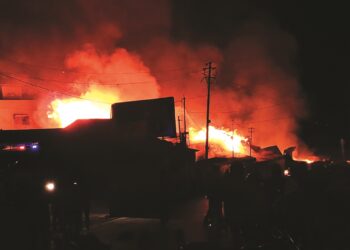 Raging fire at Bajoria Mill sparks midnight chaos in Shillong, no casualties reported