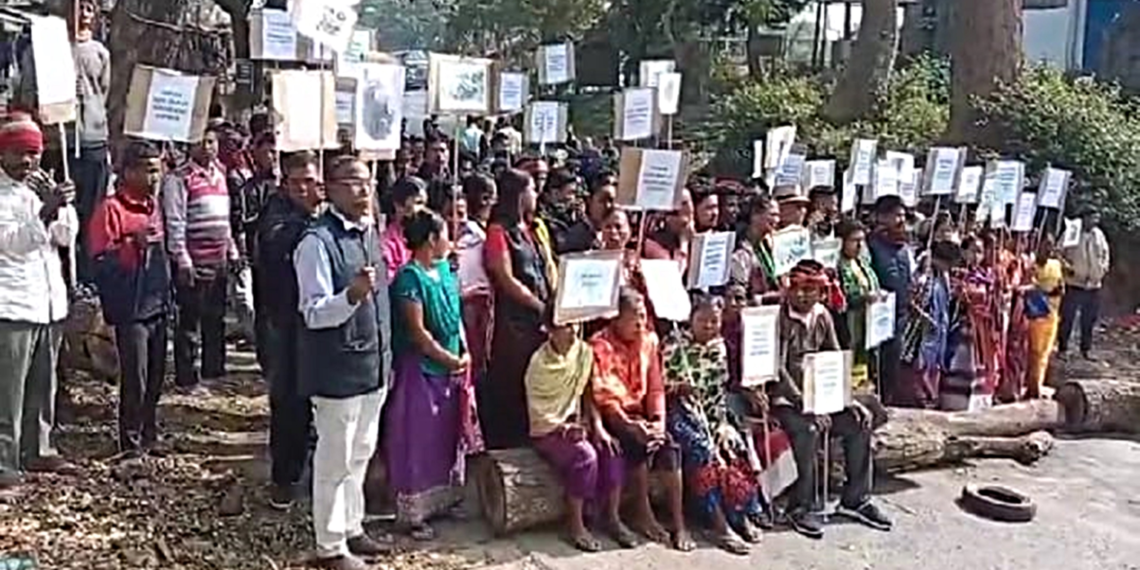 Tribal villagers block National Highway in Tripura seeking protection from wild tuskers