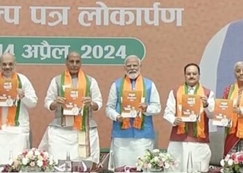 On BR Ambedkar Jayanti, BJP unveils manifesto, promises ‘one nation, one election’