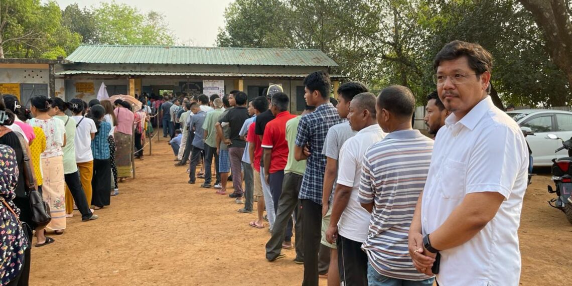Meghalaya CM joins early voters, queues up at polling station since 6:30 am