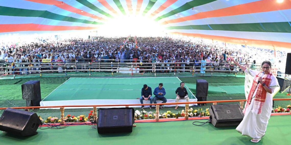 TMC supremo Mamata Banerjee takes on BJP; pledges to scrap CAA in Assam