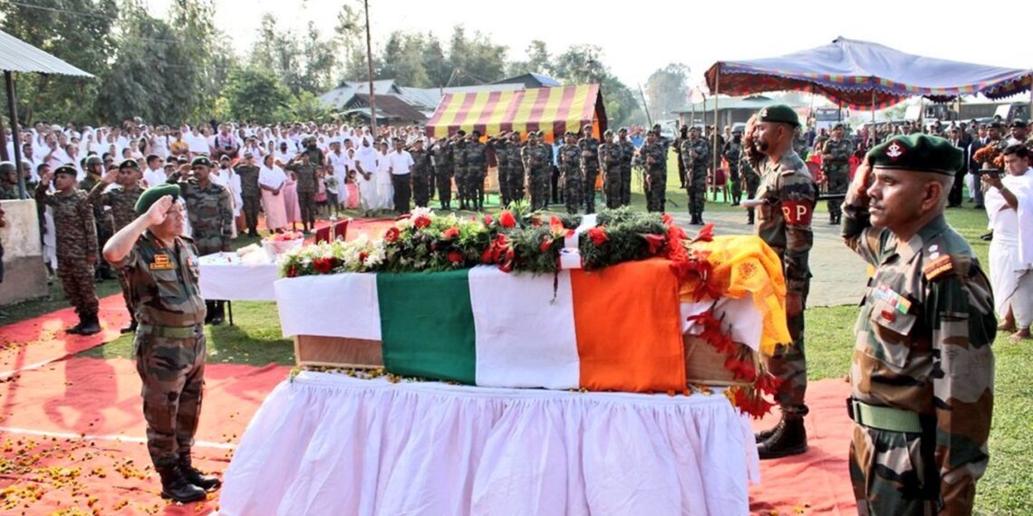 Major M Pritam Singh laid to rest with military honours at Imphal West