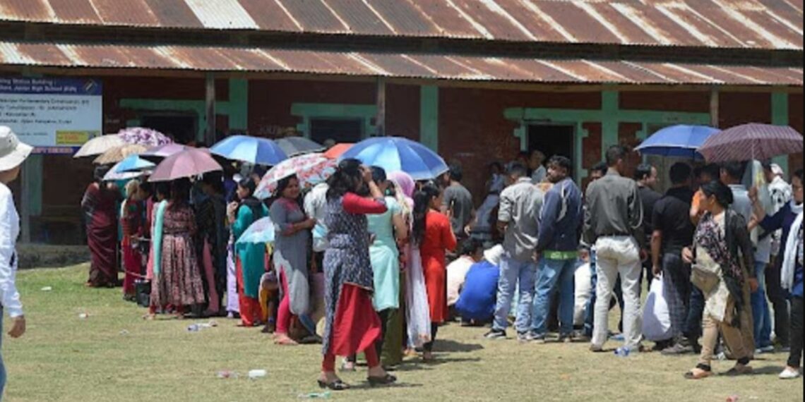 Fresh polling underway in Inner Manipur’s 11 polling booths; 38% turnout till 12 pm