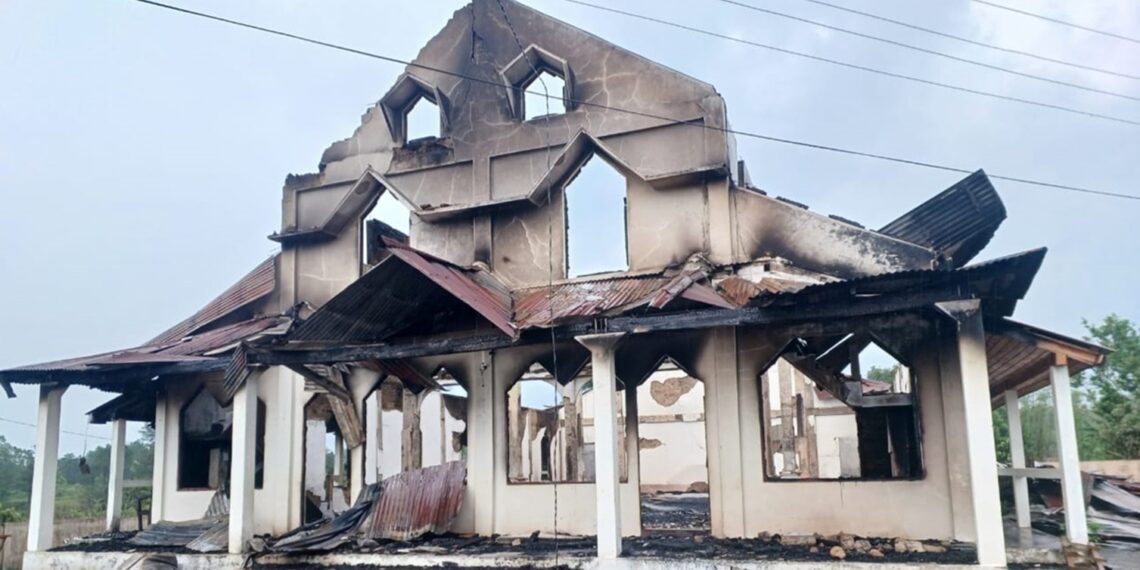 Massive fire guts Mupliang Church in West Jaintia Hills, property worth Rs 1.5 Cr destroyed