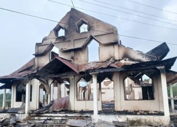 Massive fire guts Mupliang Church in West Jaintia Hills, property worth Rs 1.5 Cr destroyed