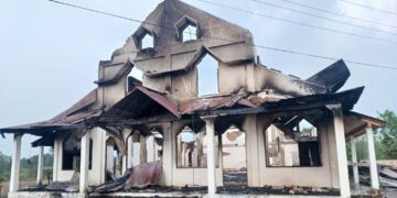 Massive fire guts Mupliang Church in West Jaintia Hills, property worth Rs 1.5 Cr destroyed
