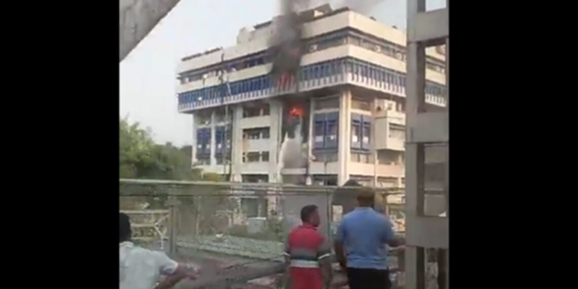 Massive fire breaks out at Bijulee Bhawan in Guwahati’s Paltan Bazar area