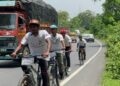 Pedalling for biodiversity conservation: 8 cyclists cover 160 km from Kaziranga to Orang