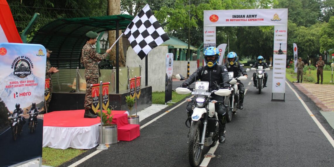Delta 5 Motorcycle Expedition celebrating Kargil War’s Rajat Jayanti flagged off from Jorhat