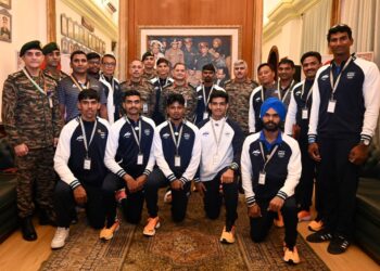 Army Chief Gen Upendra Dwivedi honours Indian Army’s Paris Olympic champions