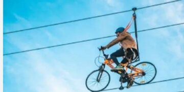 Meghalaya: Sky cycling facility opened for public at Tree House Resort in Tura