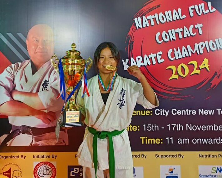Arunachal Pradesh’s Shamchak Mossang clinches gold in ‘National Full Contact Karate Championship’