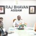 Assam Governor Lakshman Prasad Acharya holds a meeting with educational institutions heads at Raj Bhavan in Guwahati on Tuesday