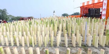 Commemoration programme at Pakamura Ground, Jamugurihat on Tuesday (CMOfficeAssam/X)