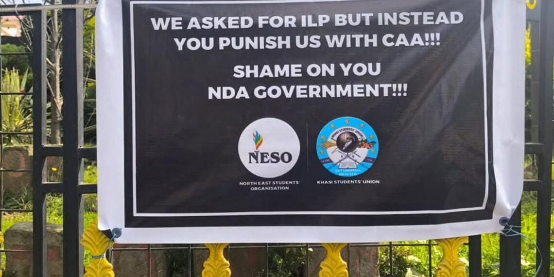 A banner by Khasi Students' Union in Shillong (khasi studentsunion/Instagram)