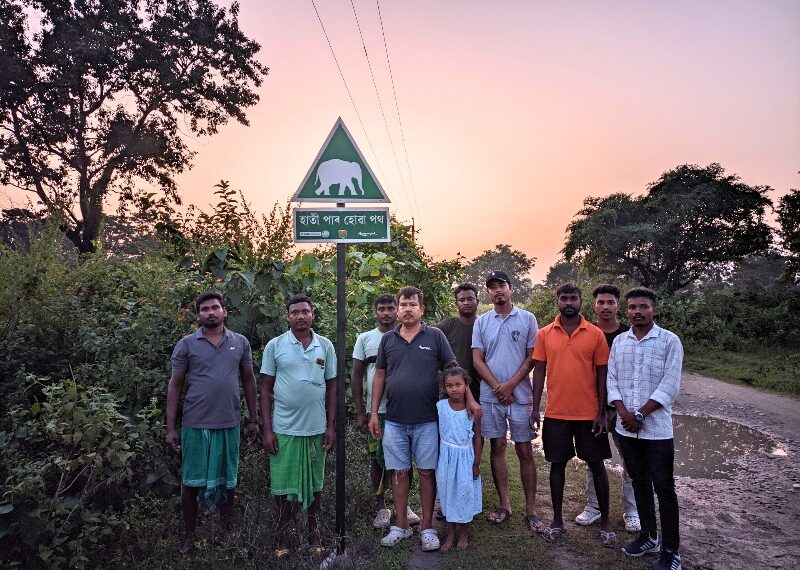 Aaranyak installs signage to address Human-Elephant Conflict in Assam