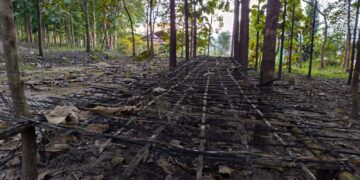 File photo of a destroyed hideout camp of a banned militants in Manipur (maanipur_police/X)