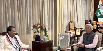 Union Minister Jual Oram and Arunachal Pradesh K T Parnaik (jualoram/X)