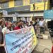 People of Assam hold a protest rally in Guwahati on Tuesday