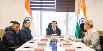 File photo of Meghalaya Chief Minister Conrad K Sangma convenes the Cabinet meeting in Shillong on Monday (@CMO_Meghalaya/X)