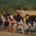 People take part in the game of tug-of-war at the Megong Festival, in Garo Hills.