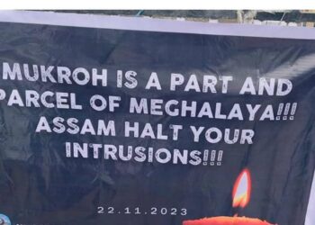 A file photo of a banner by the Khasi Students' Union in solidarity with Mukroh victims (khasistudentsunion/Instagram)