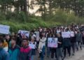 A file photo of students protesting on NEHU Shillong campus (nehu_eastern_hill_university/Instagram)