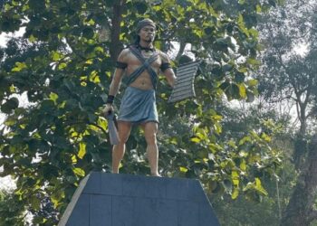 A statue of Pa Togan Pa Togan Nengminja Sangma (nppmeghalaya/X)