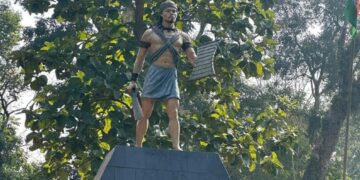 A statue of Pa Togan Pa Togan Nengminja Sangma (nppmeghalaya/X)