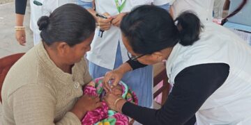 A still from the Polio vaccination drive in Kokrajhar, Assam on Sunday