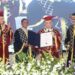 Assam Governor Lakshman Prasad Acharya along with MP Ranjan Gogoi and other dignitaries at the 4th Convocation of Royal Global University