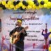 A participant performs in a singing competition held at Ampati, South West Garo Hills