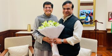Assam Chief Minister Himanta Biswa Sarma and Union Minister Piyush Goyal during a meeting in New Delhi (himantabiswa/X)