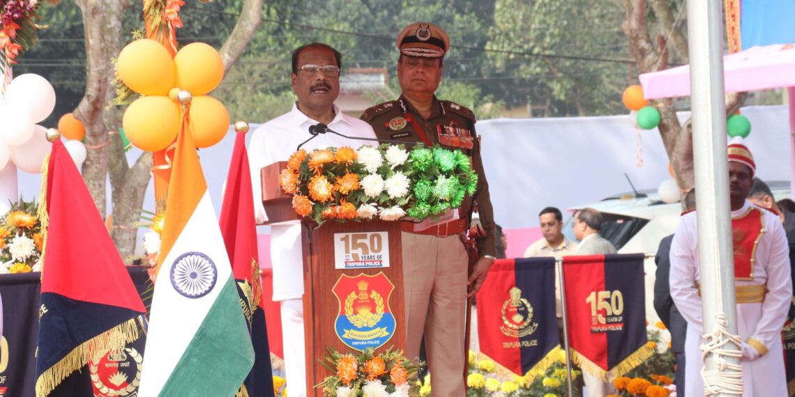 Tripura celebrated the 76th Republic Day at Assam Rifles Ground, Agartala (TripuraGovernor/X)