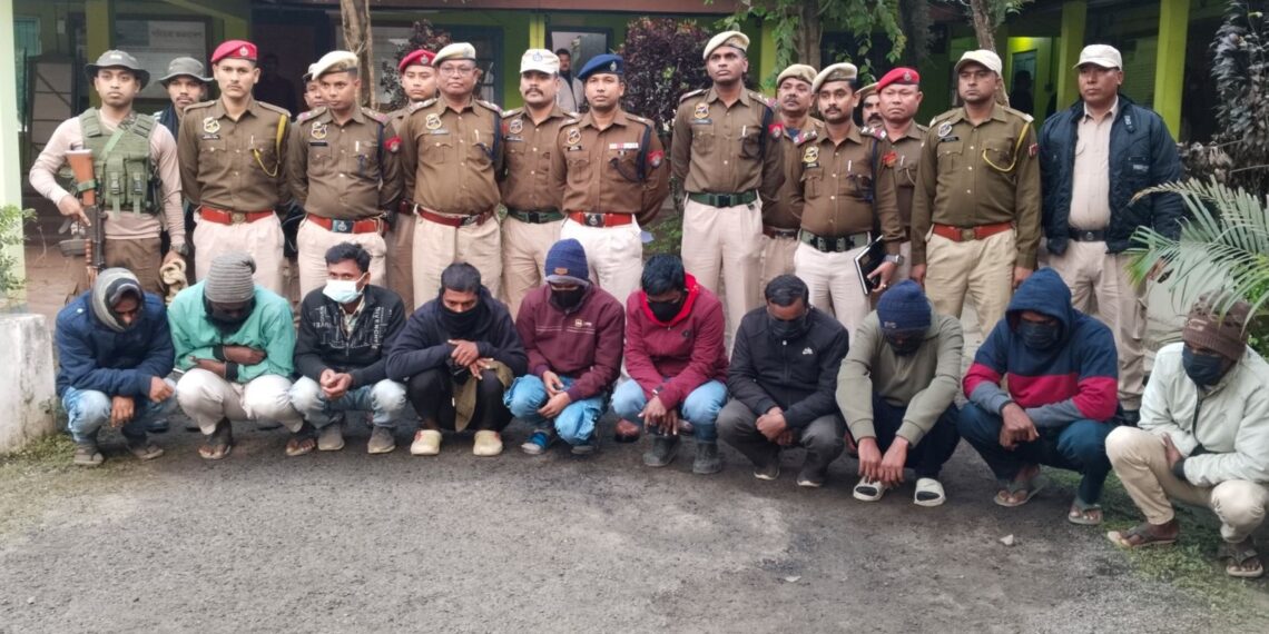 Police arrested 11 persons in cyber scam (MorigaonPolice/X)
