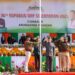 Arunachal Pradesh Governor Lt Gen K T Parnaik (Retd) salutes the national flag during R-Day celebration
