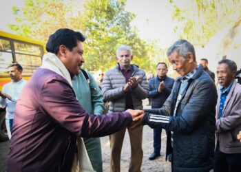Meghalaya CM Conrad K Sangma meets the locals of Siej village on Saturday