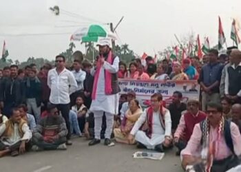 Congress holds long march in Tripura on Saturday (BirajitSinhaINC/X)