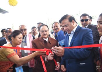 Union Minister J P Nadda with Assam CM Himanta Biswa Sarma in Assam (JPNadda/X)