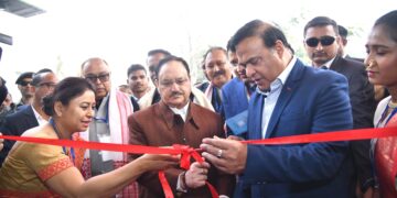 Union Minister J P Nadda with Assam CM Himanta Biswa Sarma in Assam (JPNadda/X)