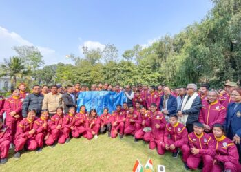 A blessing ceremony was held for Manipur athletes ahead of 38 National Games (NBirenSingh/X)
