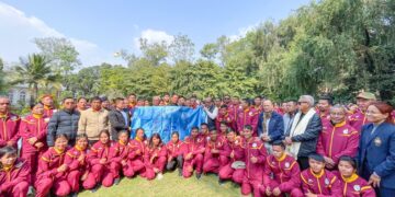 A blessing ceremony was held for Manipur athletes ahead of 38 National Games (NBirenSingh/X)