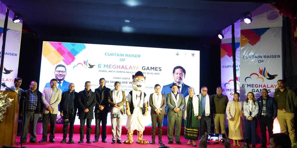 Meghalaya Sports Minister Shakliar Warjri along with other officials unveiled the official mascot and the theme song for the 6th Meghalaya Games